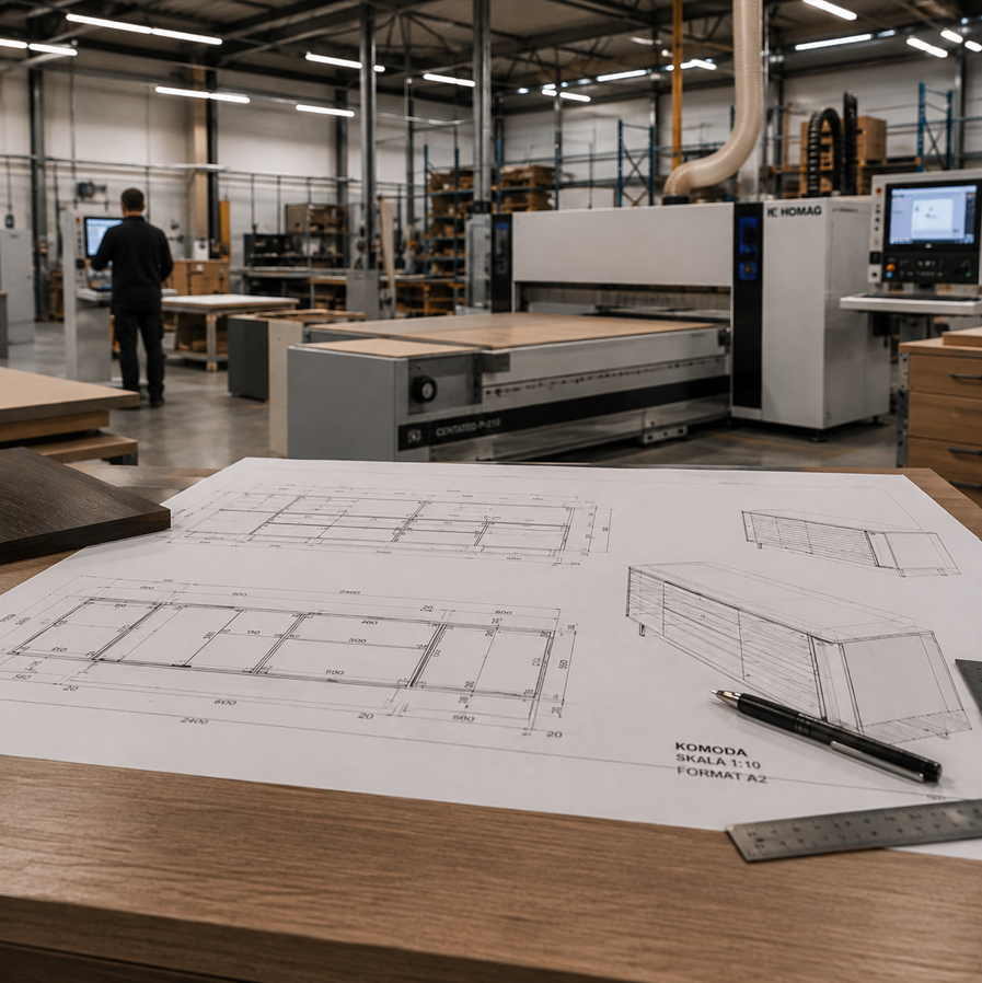 Technical furniture drawings and bespoke furniture project development