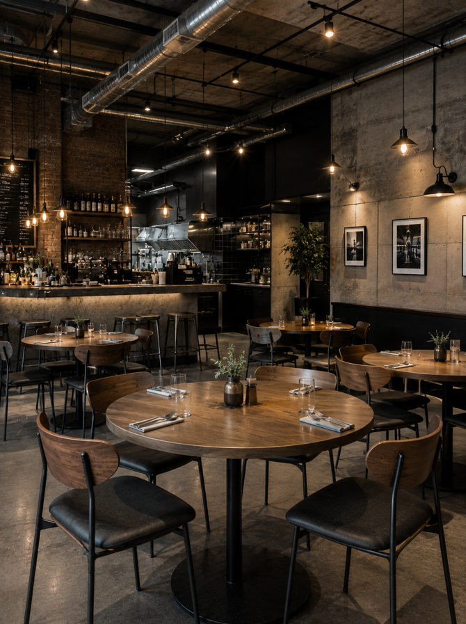Completed restaurant and commercial interior furniture project
